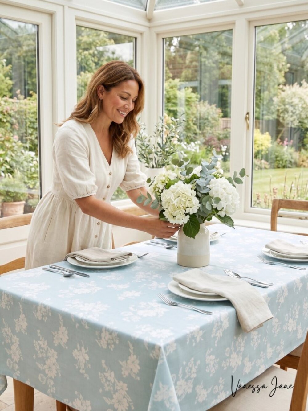SPRING Jubilee Damask Tablecloth, Choose Sz/Color